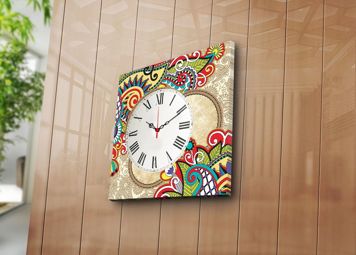 Wallity Reloj de Pared de Lienzo Decorativo 4545CS-44 Multicolor Wallity Reloj de Pared de Lienzo Decorativo 4545CS-44 Multicolor